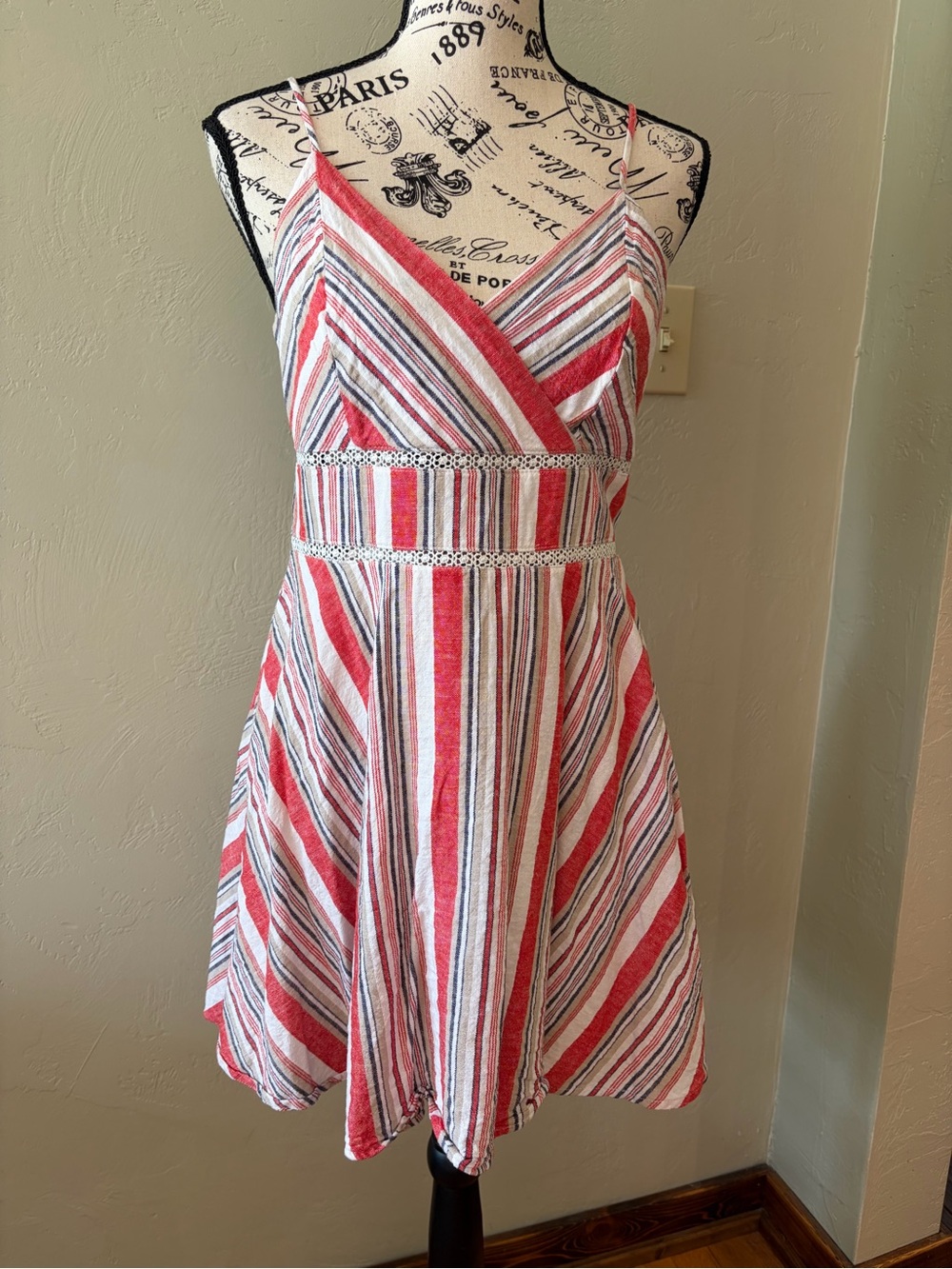 Blue Rain Red, White & Navy Striped Sundress